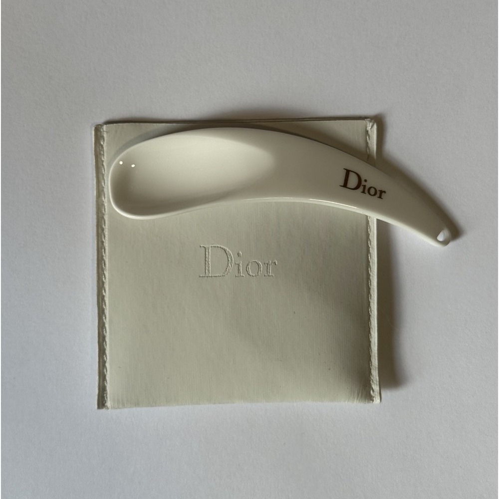 Dior White Tone Skincare Spatula Mini Spoon Beauty Applicator Tool Charm
